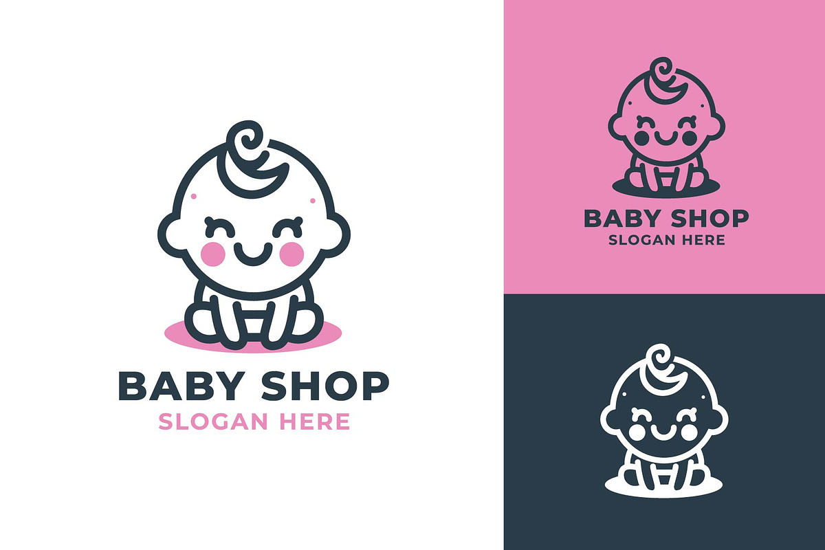Smiling Baby For Baby Shop Logo, a Branding & Logo Template by funpixel