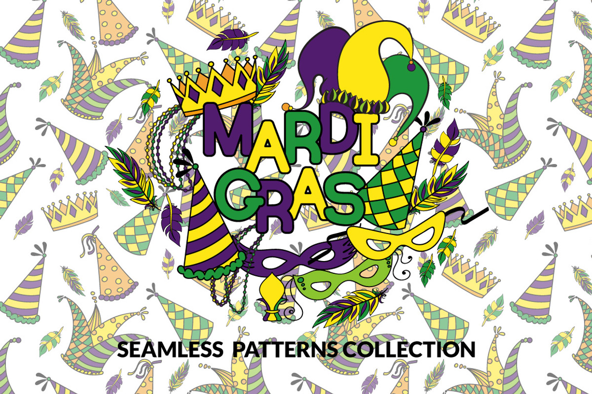 Mardi Gras - Patterns Collection, a Pattern Graphic by Elinorka (Photo 1 of 3)