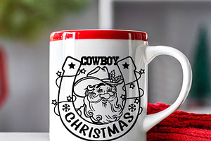 Santa Christmas Cowboy Hat Svg, Png