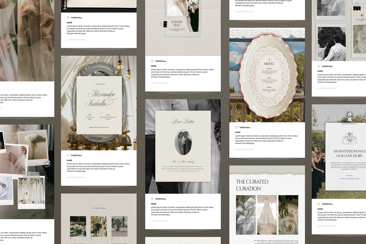 Modern Romance Wedding Canva Pack, a Social Media Template by Pani Temp. (Photo 6 of 13)
