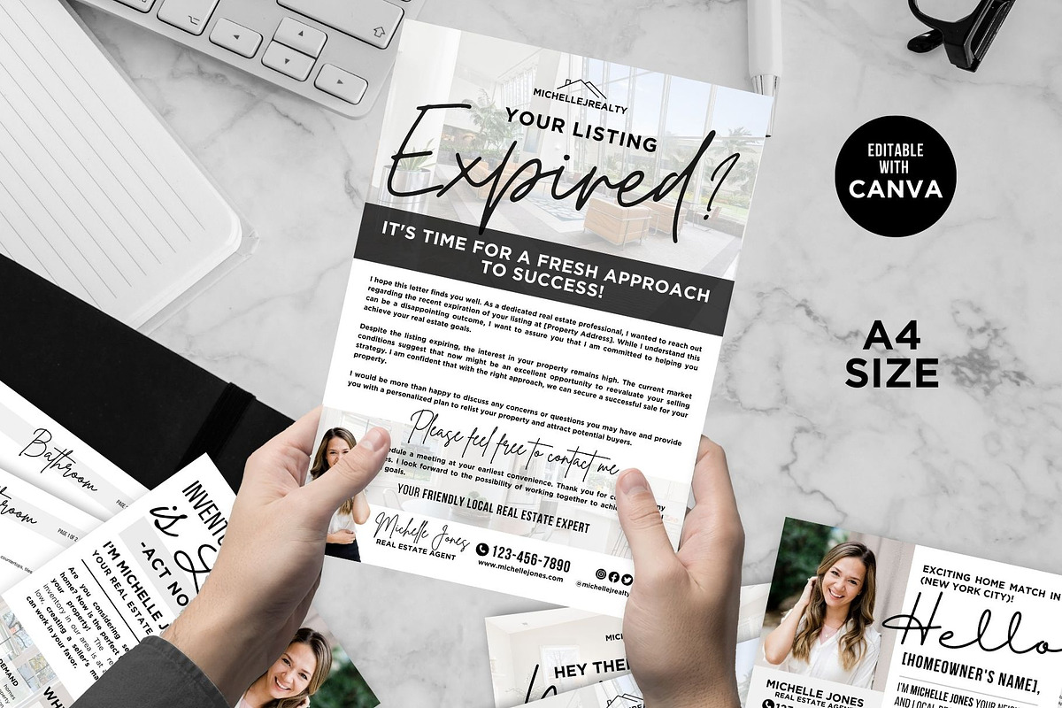 Real Estate Prospecting Letters, a Flyer Template by CreativeVinesStore (Photo 3 of 8)