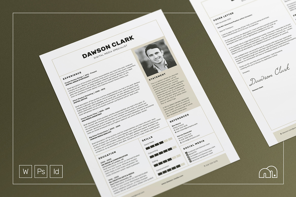 Resume/CV - Dawson, a Resume Template by bilmaw creative (Photo 1 of 3)