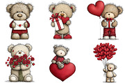 Valentines Teddy Bear Clipart, an Illustration by Craft Nest (Thumbnail 7 of 11)