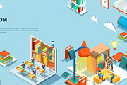 Virtual classroom education concept, an Education Illustration by Yayasya (Thumbnail 3 of 3)