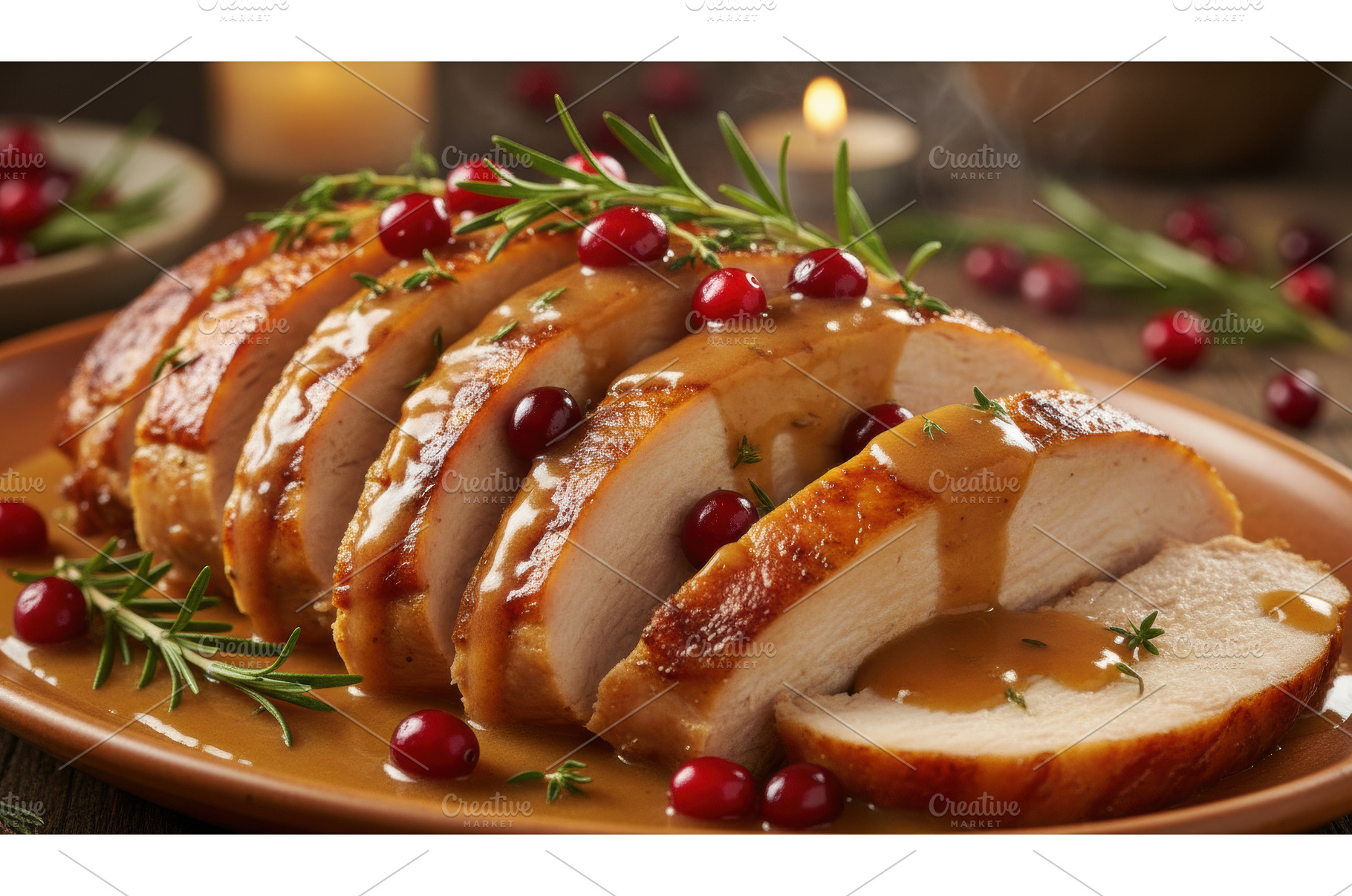 Sliced, roasted turkey breast, a Food & Drink Photo by Igor Tichonow