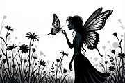 Silhouette of Fairy with Butterflie, an Illustration by Amazin_art (Thumbnail 17 of 21)