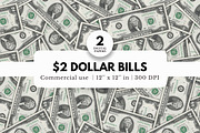 Two Dollar Digital Papers, Tileable, a Pattern Graphic by NorthWindPixels (Thumbnail 1 of 4)