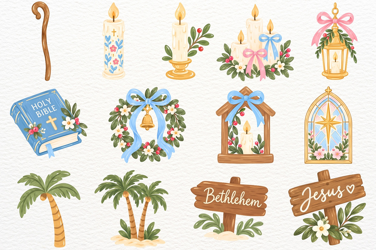 Nativity Clipart Religious Christmas, a Seasonal Illustration by SugarCloudStudioArt (Photo 5 of 6)