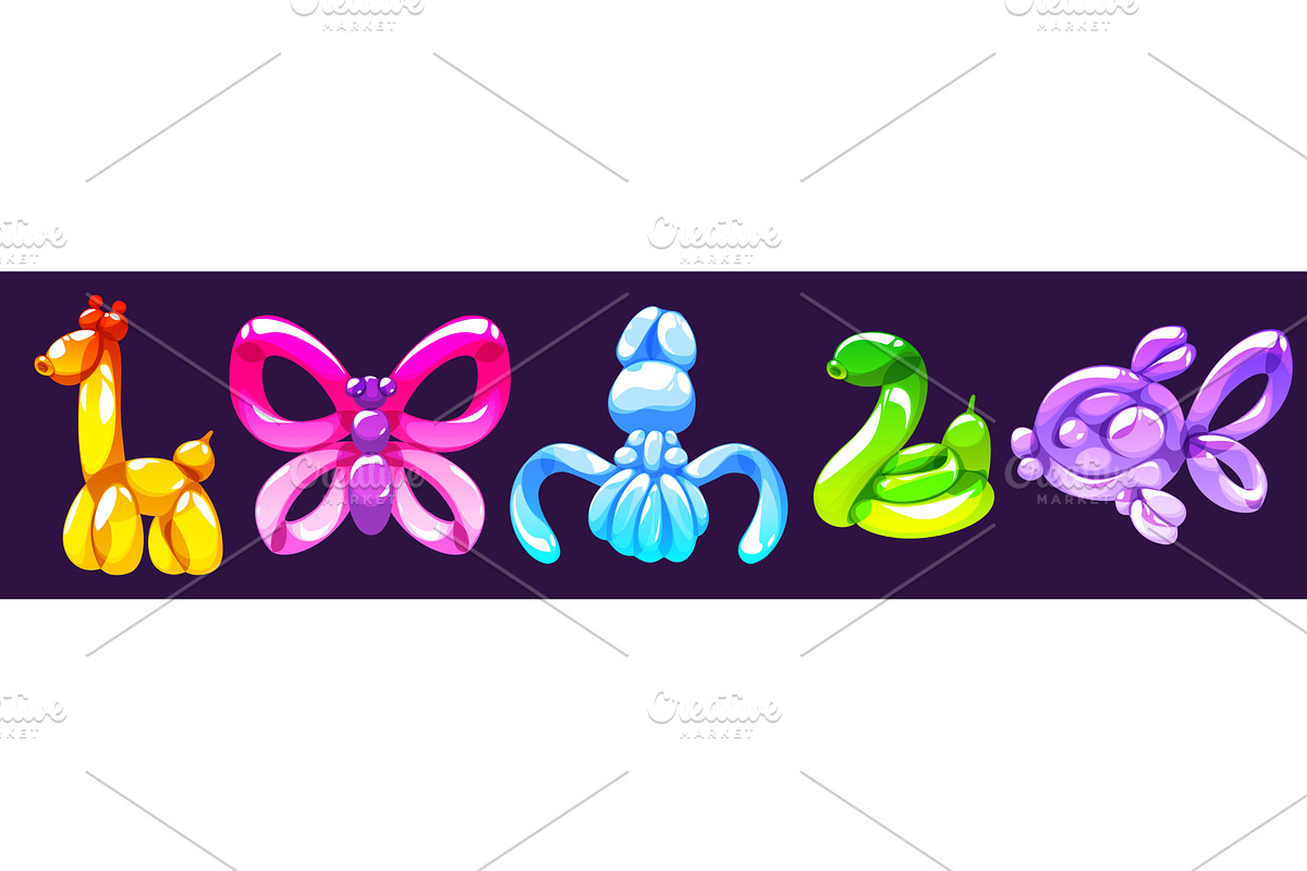 Air balloon animals set isolated on, an Animal Illustration by art PVP - market