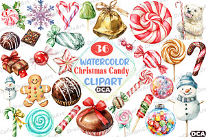 Christmas Candy Sublimation Clipart, an Illustration by DreamCafeArt