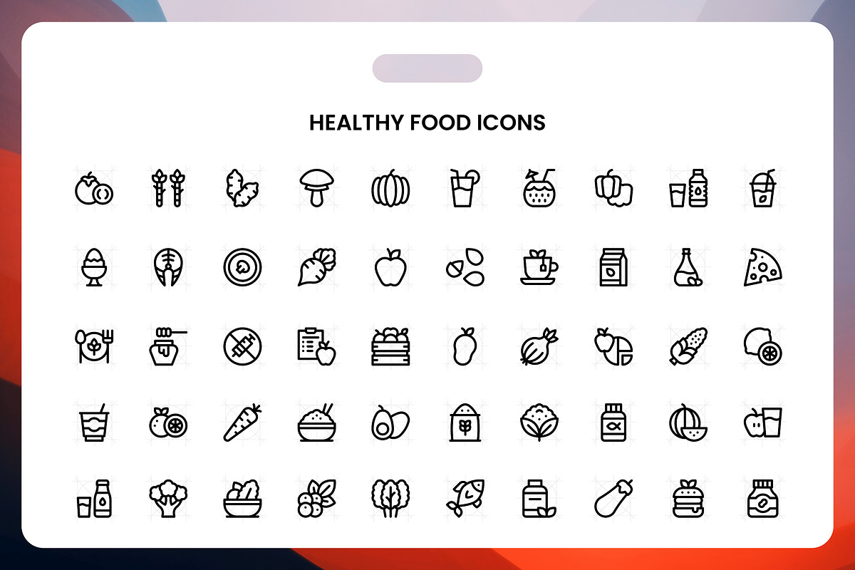 Healthy Food Icons, an Icon by Wencory