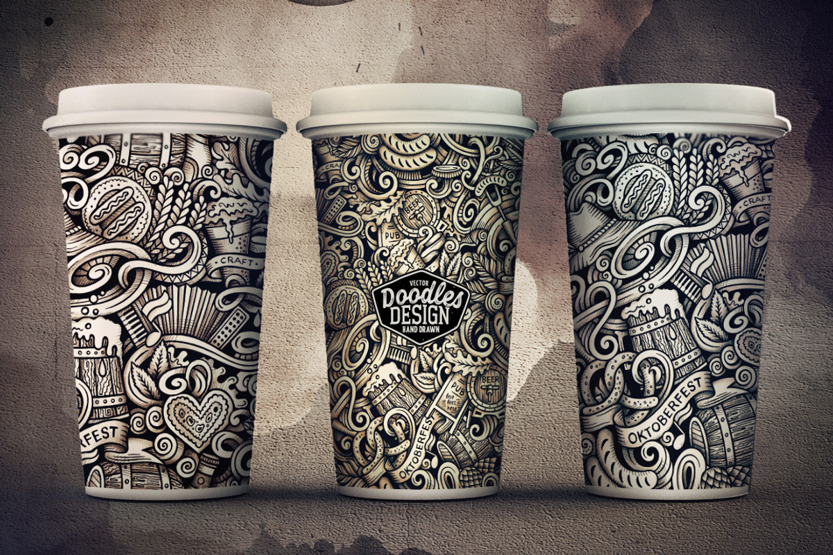Oktoberfest Graphic Doodles Patterns, a Pattern Graphic by BALABOLKA (Photo 6 of 6)