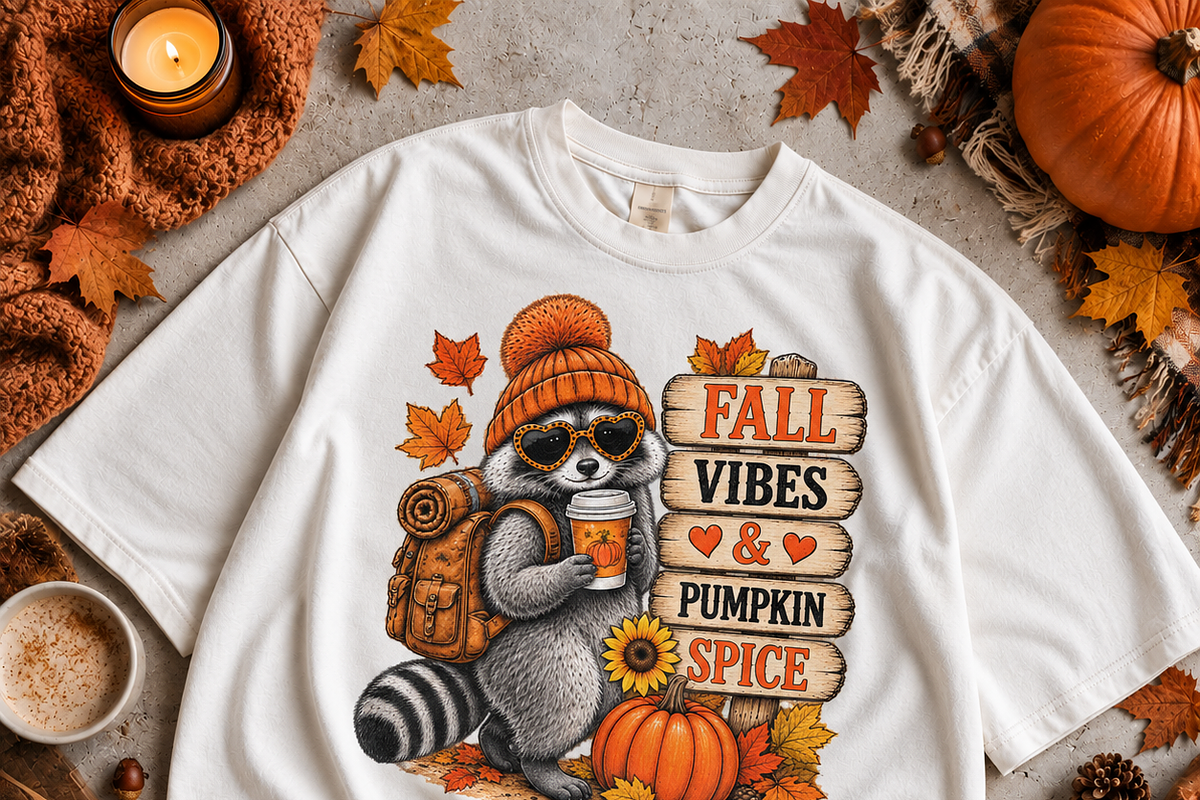 Fall Raccoon 8 PNG Bundle, a Decorative Illustration by ElDesignState (Photo 6 of 9)