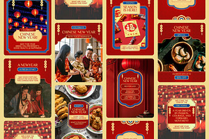 Chinese New Year Instagram Templates, a Social Media Template by Supanium Studio