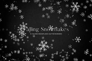 Silver Glitter Falling Snowflakes