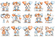 Whimsical Valentine Couple Clipart, an Illustration by designcity5 (Thumbnail 3 of 5)