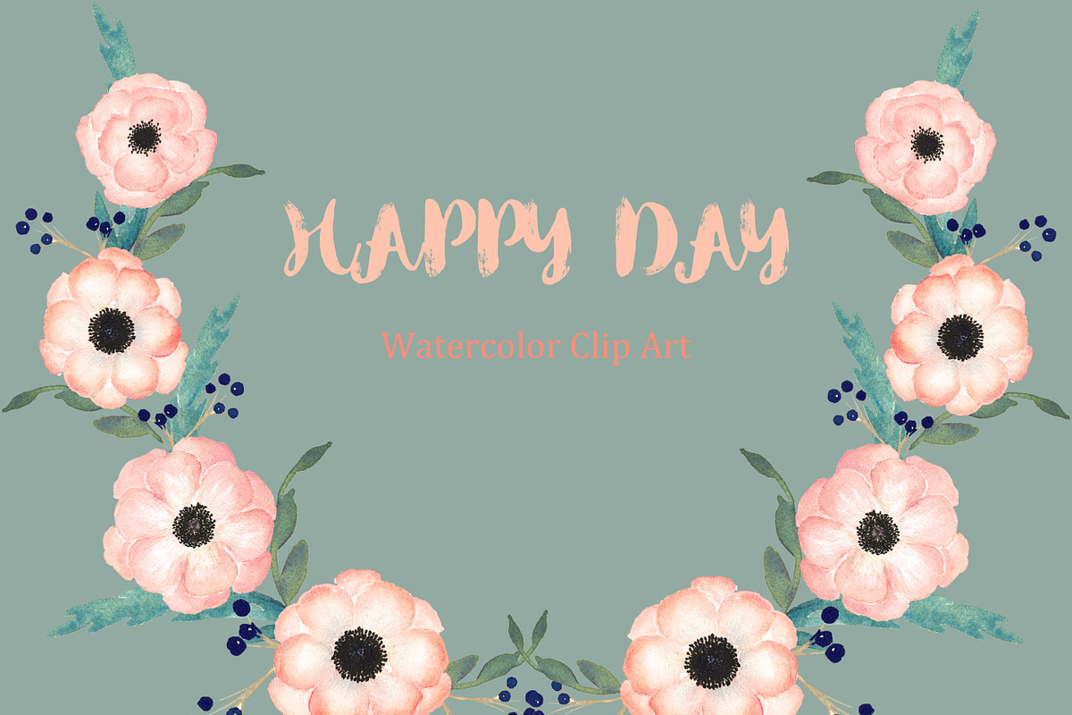 Anemones Apricot. Watercolor Clipart, a Graphic by LABFcreations (Photo 5 of 5)