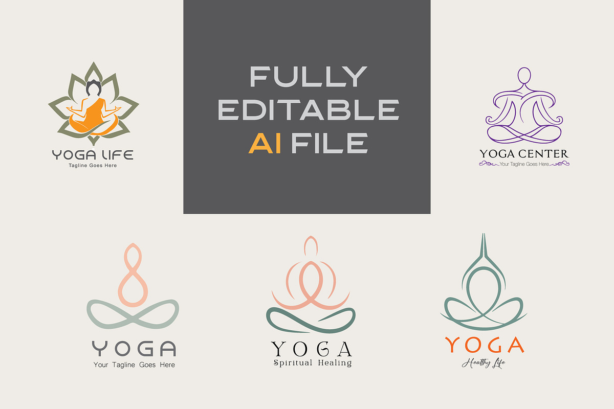 Modern Yoga Logo Collection, a Branding & Logo Template by YUDesignStore (Photo 2 of 13)