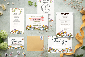 Elegant Floral Wedding bundle, an Invitation Template by WynterLife Studio