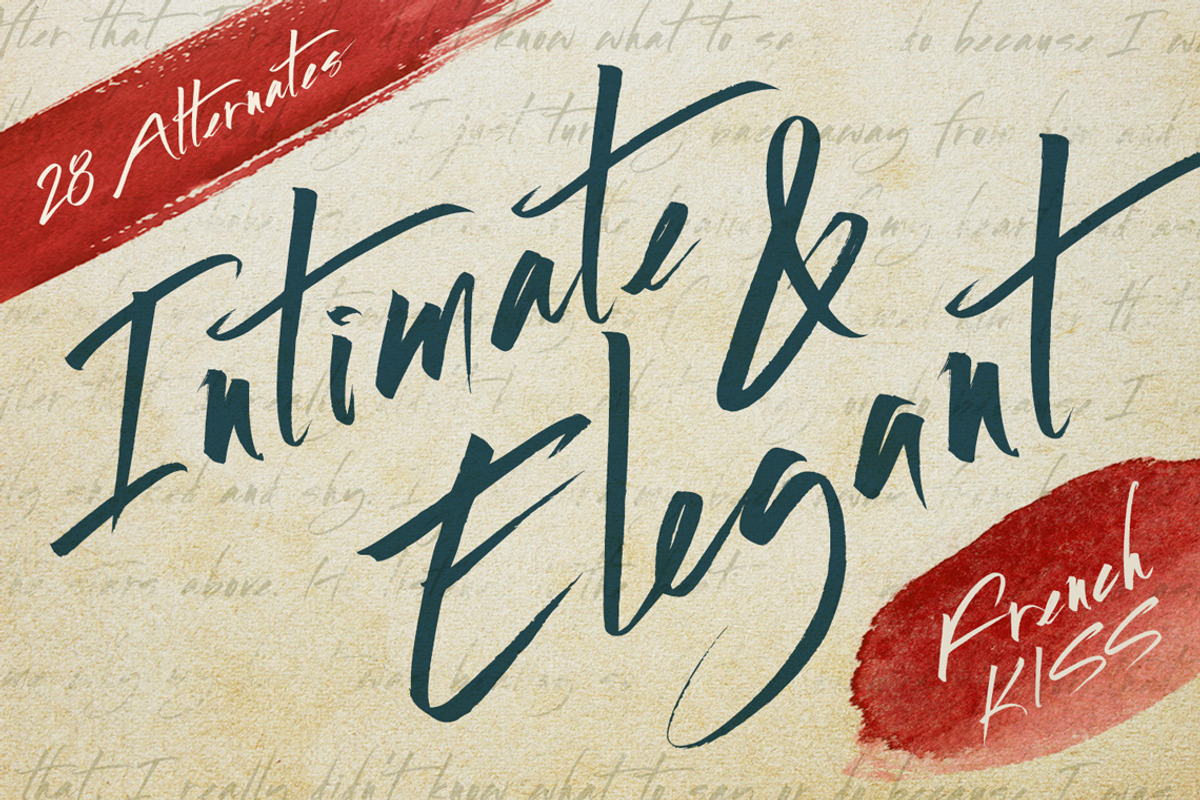 French Kiss, a Script Font by robarnow (Photo 1 of 3)