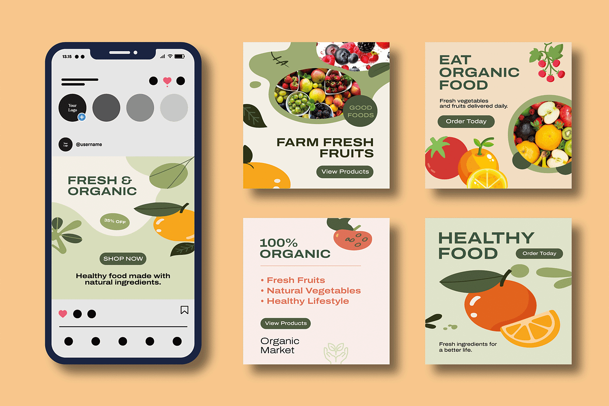 Food Social Media Template, a Social Media Template by MightyDesign (Photo 2 of 8)