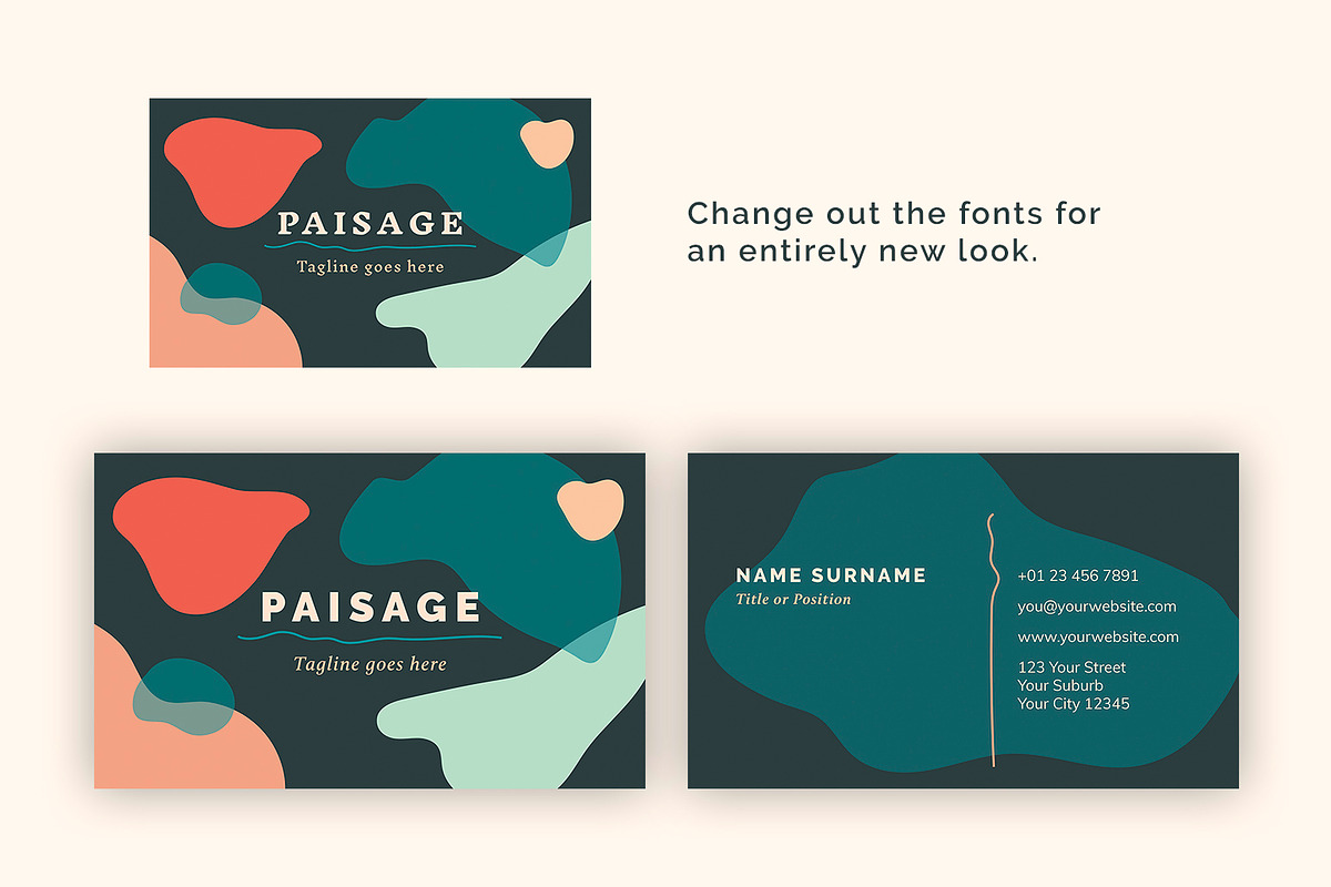 PAISAGE Business Card Template, a Business Card Template by Nectarine (Photo 5 of 5)