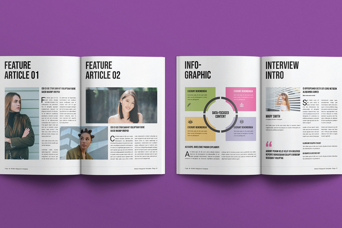Modern Magazine Template, a Magazine Template by E-Type (Photo 3 of 7)