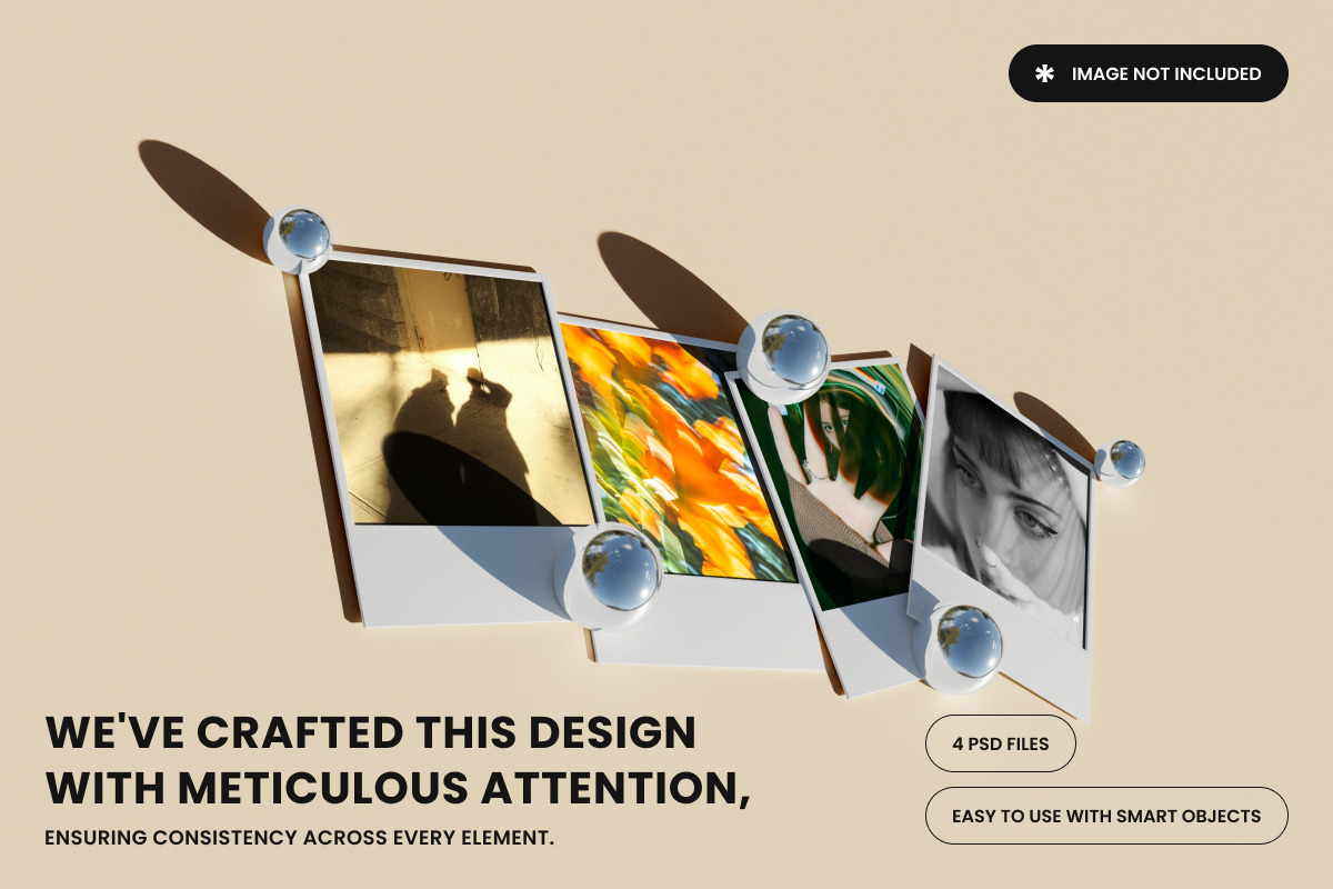Collage Polaroid Mockup Template, an Advertising Mockup by productype1 (Photo 2 of 4)