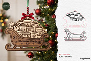 Santa Sleigh Ornaments SVG Bundle, a Decorative Illustration by svgocean (Thumbnail 11 of 21)