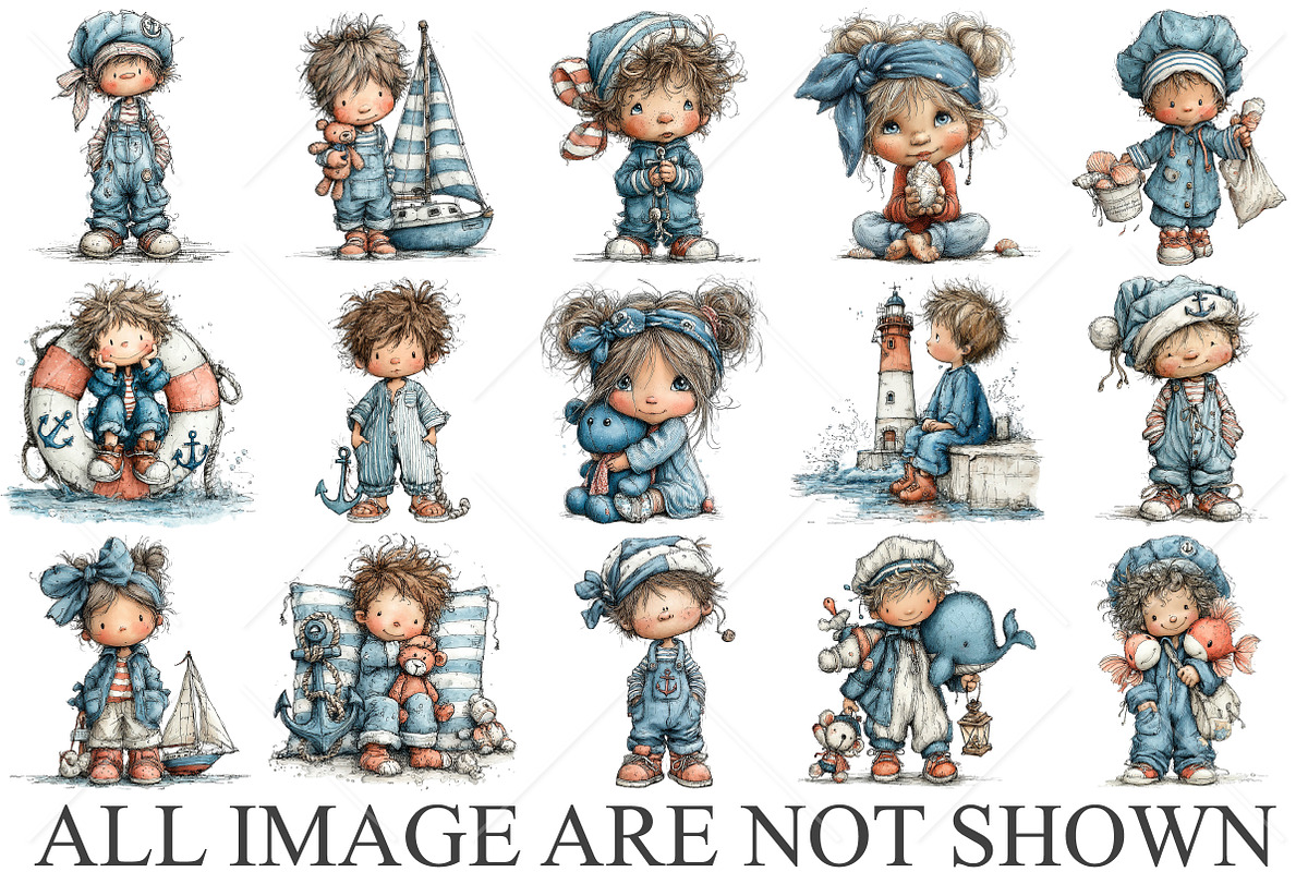 Whimsical Nautical Nursery Baby PNG, a Seasonal Illustration by Canvas Craft (Photo 4 of 10)