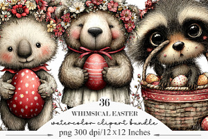 Whimsical Easter Clipart, an Illustration by Designking