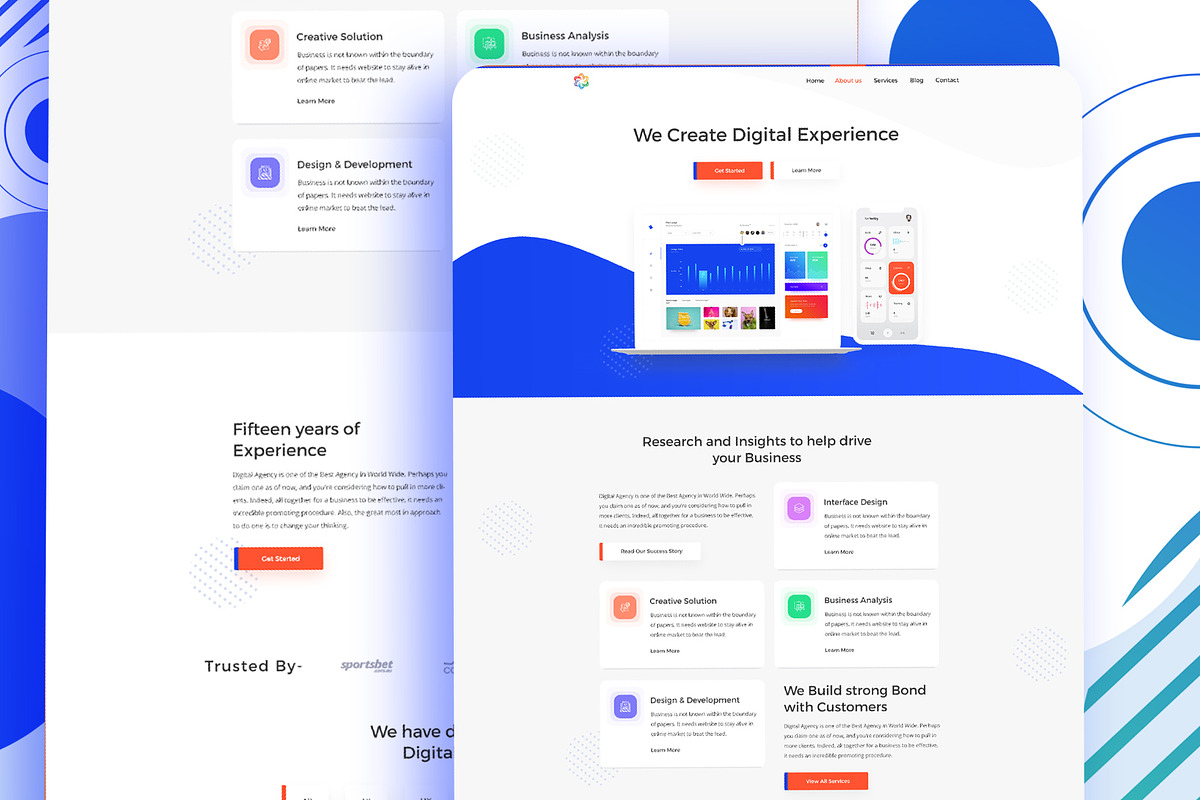 Digital Agency Landing Page, a Landing Page Template by Sujun Baidyaa (Photo 2 of 4)
