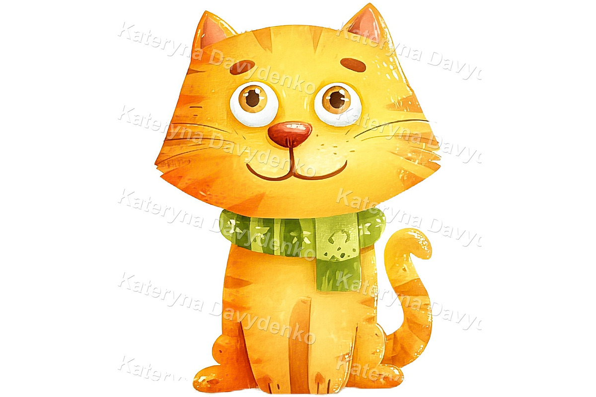 Watercolor pets PNG set of animals, an Animal Illustration by Bubert Art (Photo 4 of 5)
