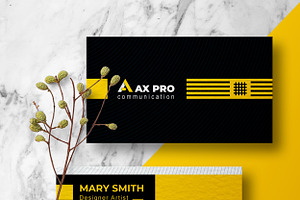 Yellow Color Business Card Template