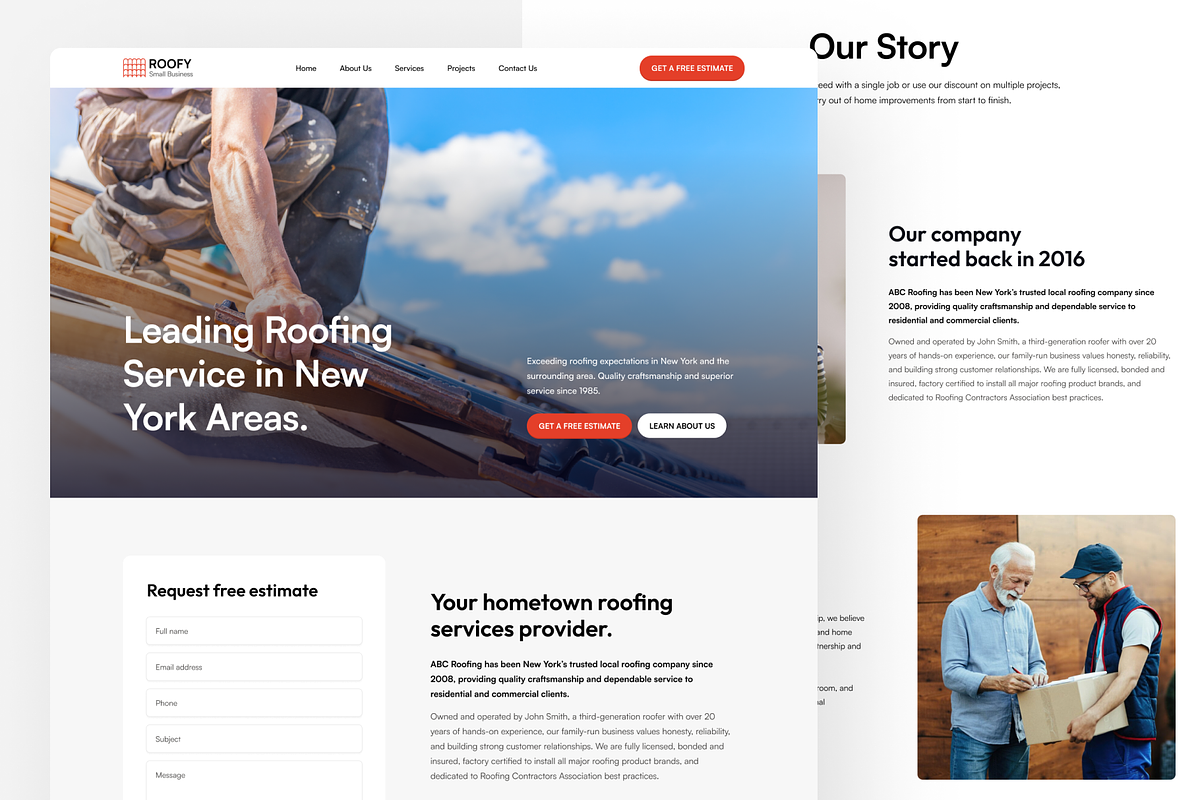 Roofy - Roofing Service Figma, an UI Kit Template by FinestDevs (Photo 8 of 8)