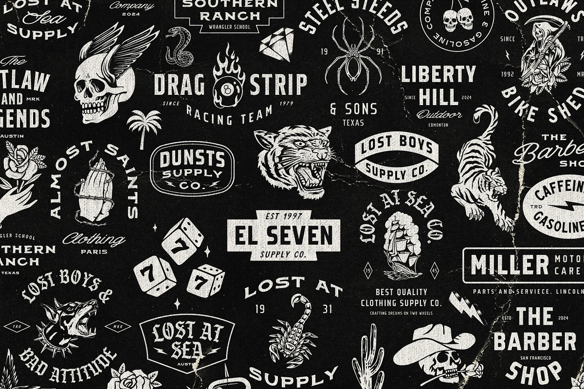 50 Retro logos Bundle, a Branding & Logo Template by Davide Bassu (Photo 4 of 12)