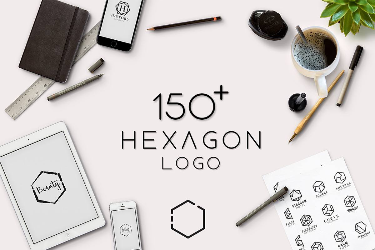 150+ Minimal Hexagon Logo Templates, a Branding & Logo Template by Sahade Studio (Photo 25 of 25)