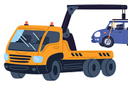 Yellow tow truck loads passenger car, a Transportation Illustration by Vectorbuum (Thumbnail 3 of 3)