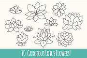 Yoga Phrases & Lotus Flowers Clipart, an Object Graphic by The Pen and Brush (Thumbnail 3 of 5)