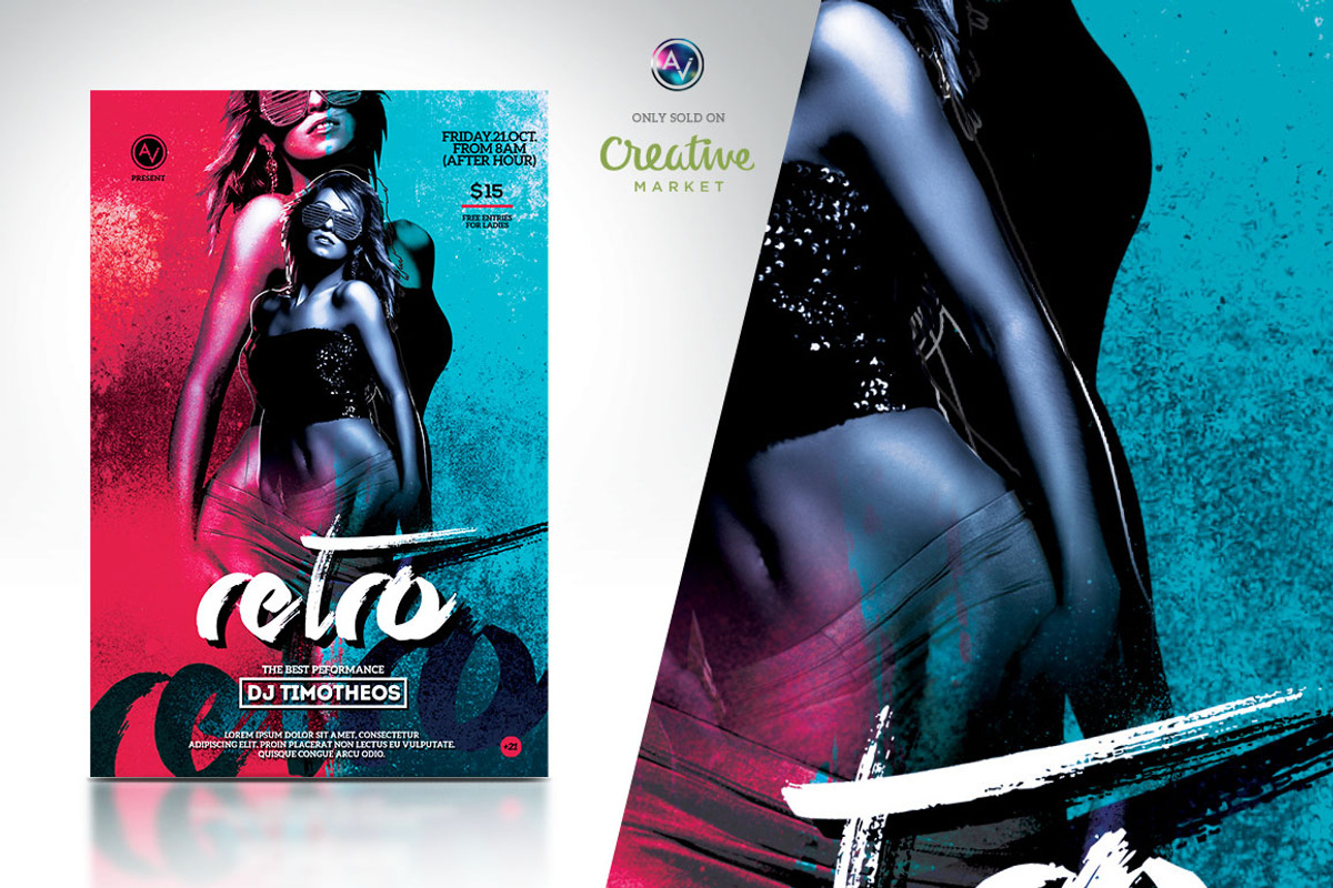 Retro Flyer Template, a Flyer Template by Amorjesu.com (Photo 1 of 4)