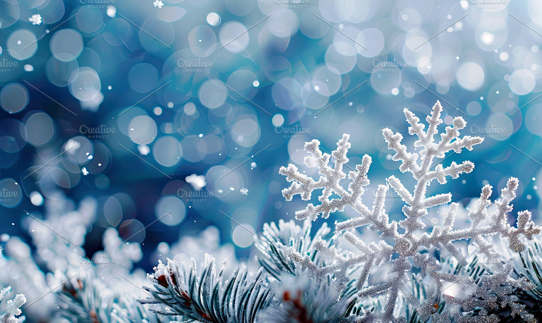 snowflake background , Generate AI, a Photo by LOGOCREATIVE