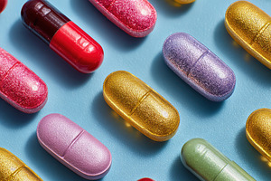 Colorful Capsules Medicine Healthcar, a Photo by Pixeness Studio