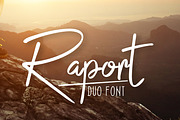 Raport Script (Duo Font + Extra), a Script Font by khurasan (Thumbnail 1 of 9)