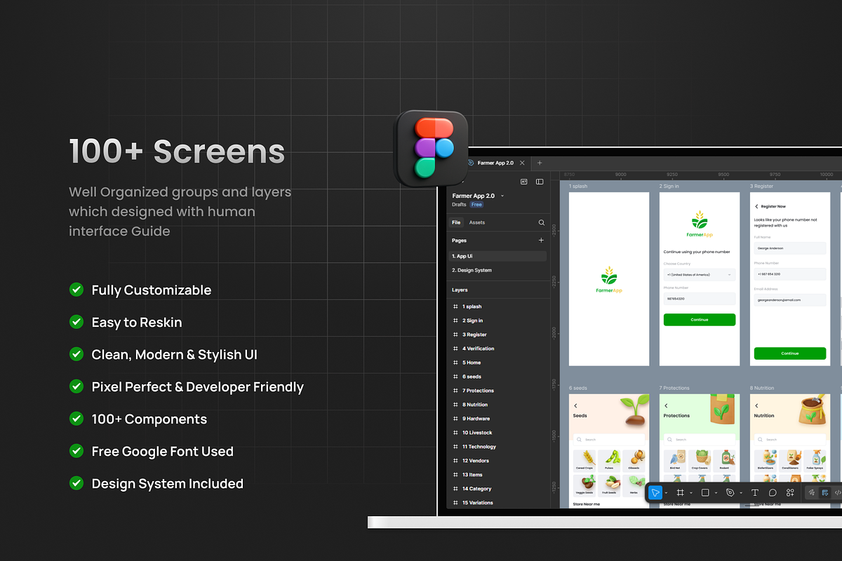 Farmer 2.0 Service & Product App, an UI Kit Template by Opus LabWorks (Photo 8 of 11)