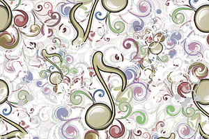 Music Background with Vintage Swirls