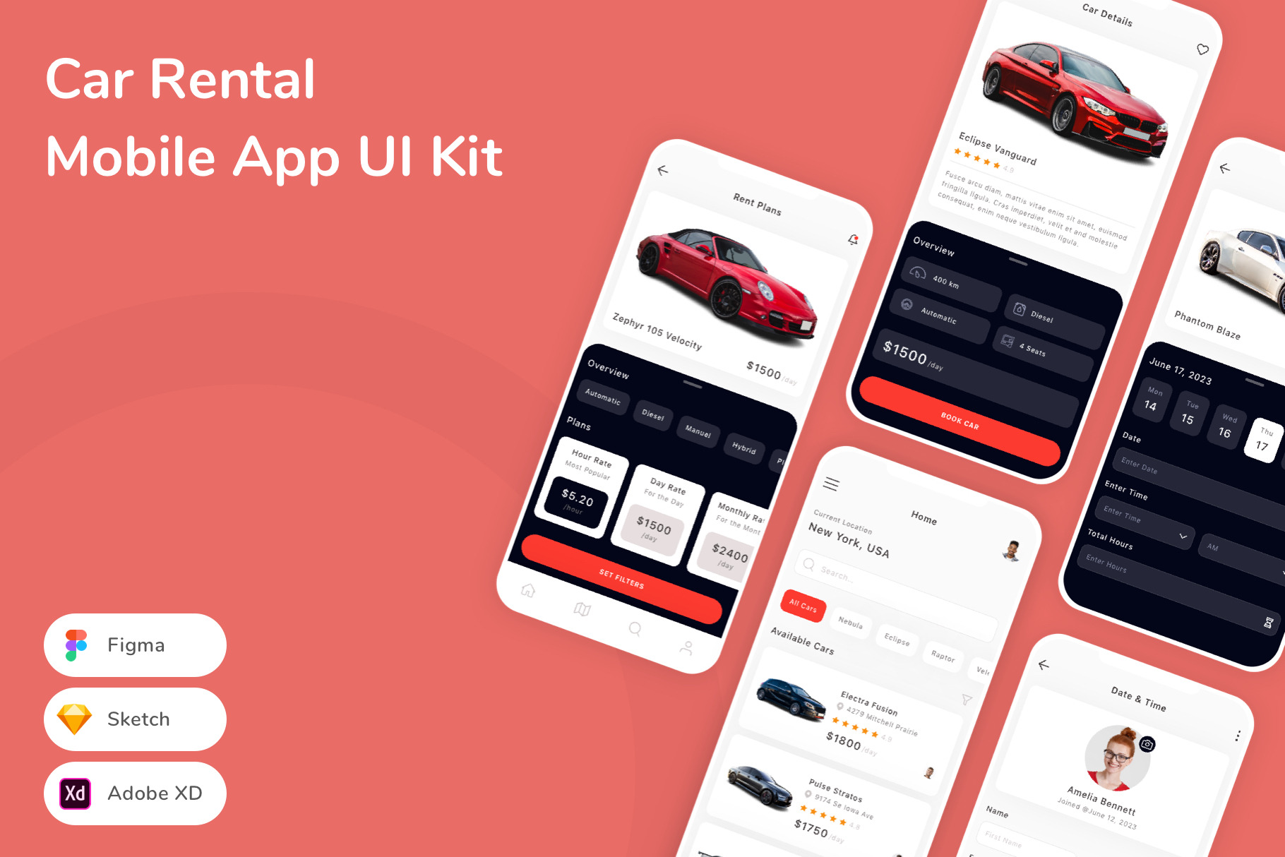 Car Rental Mobile App UI Kit, an UI Kit Template by Betush