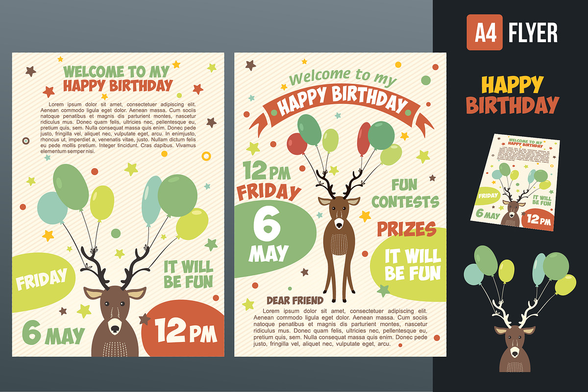 Happy birthday invitation card, an Invitation Template by logika 600