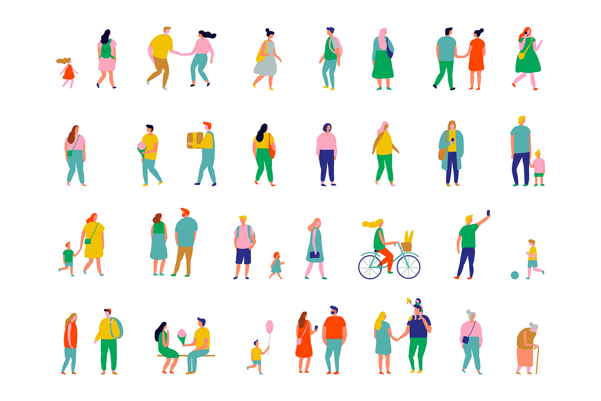 People crowd vector set, a Person Illustration by Vector_Art (Photo 1 of 8)