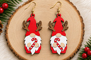 Christmas Gnome Earrings Laser Cut, a Seasonal Illustration by Canvas Craft (Thumbnail 6 of 6)