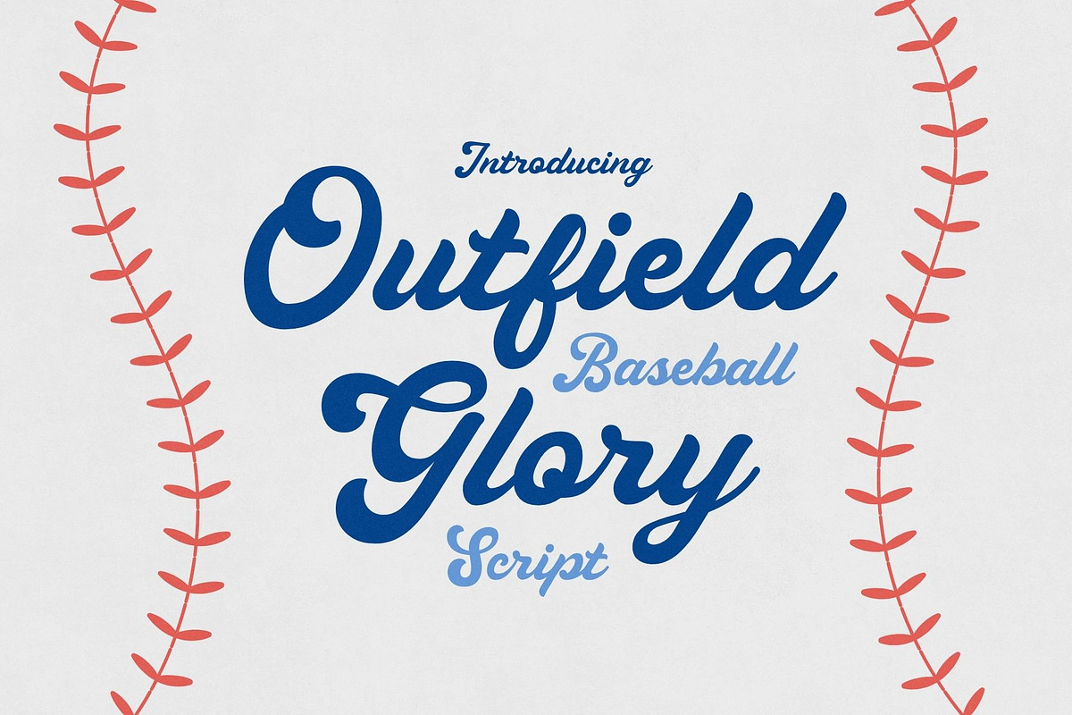 Outfield Glory - Baseball Script, a Script Font by HipFonts (Photo 1 of 11)